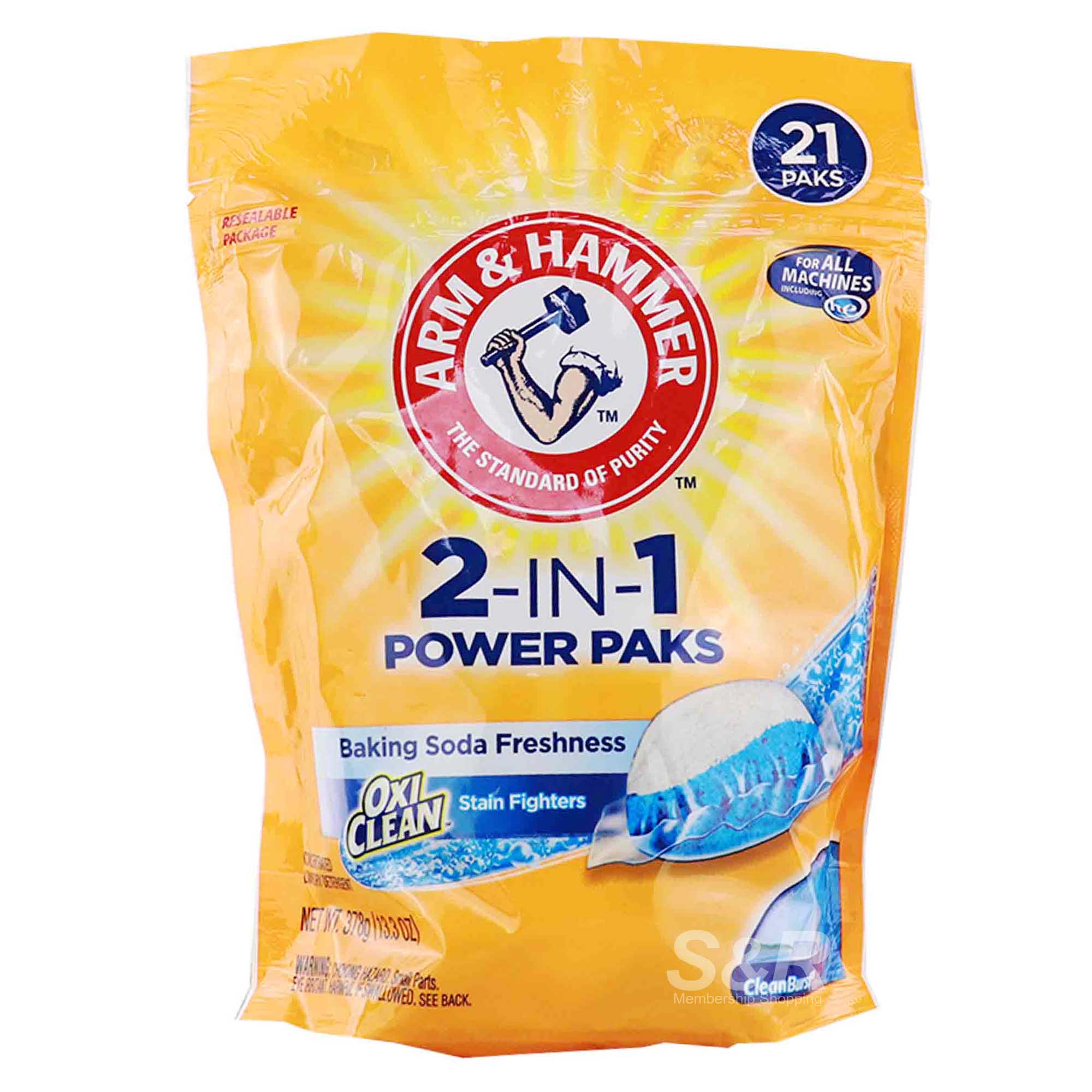 Arm & Hammer 2-in-1 Power Paks with Oxi Clean 378g